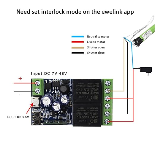 Ewelink WiFi Wireless Smart Relay Module USB DC 5v/12v/24v/48v 2 Channel Switch - Image 5