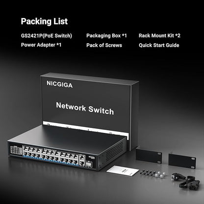 NICGIGA 24-Port Gigabit PoE Switch - Image 6