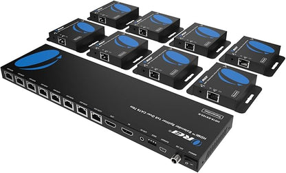 OREI 4K 1x8 HDMI Extender Splitter Multiple Over CAT 6/7 Cable by OREI