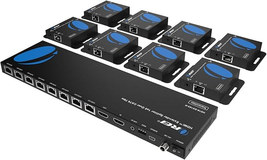 OREI 4K 1x8 HDMI Extender Splitter Multiple Over CAT 6/7 Cable by OREI