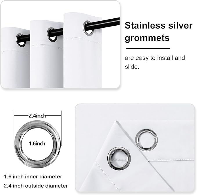 DWCN Thermal Drapes for Living Room, Room Darkeing Curtains 45 Inches Long - Image 3