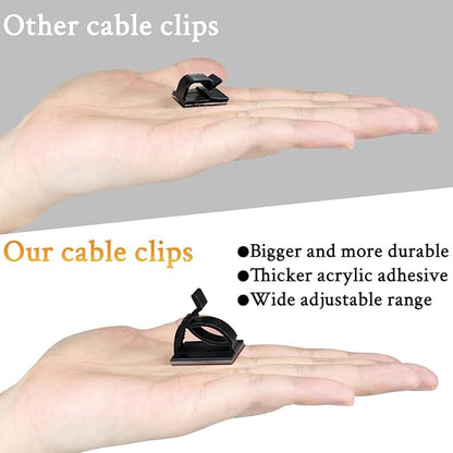 SOULWIT 50Pcs Adjustable Cable Management Clips, Adhesive Organizers Sticky - Image 4