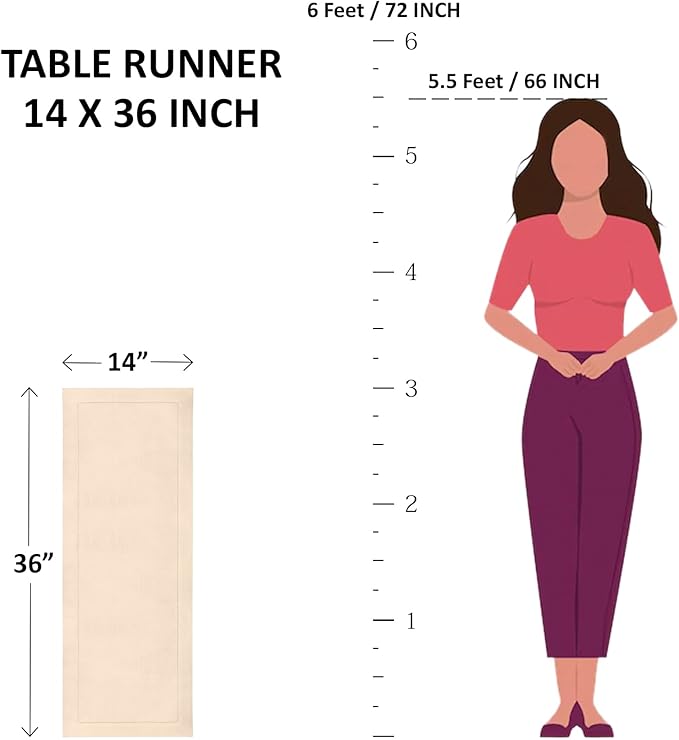 Solino Home Linen Ivory Table Runner 36 Inches - Classic Hemstitch, 100% Pure...