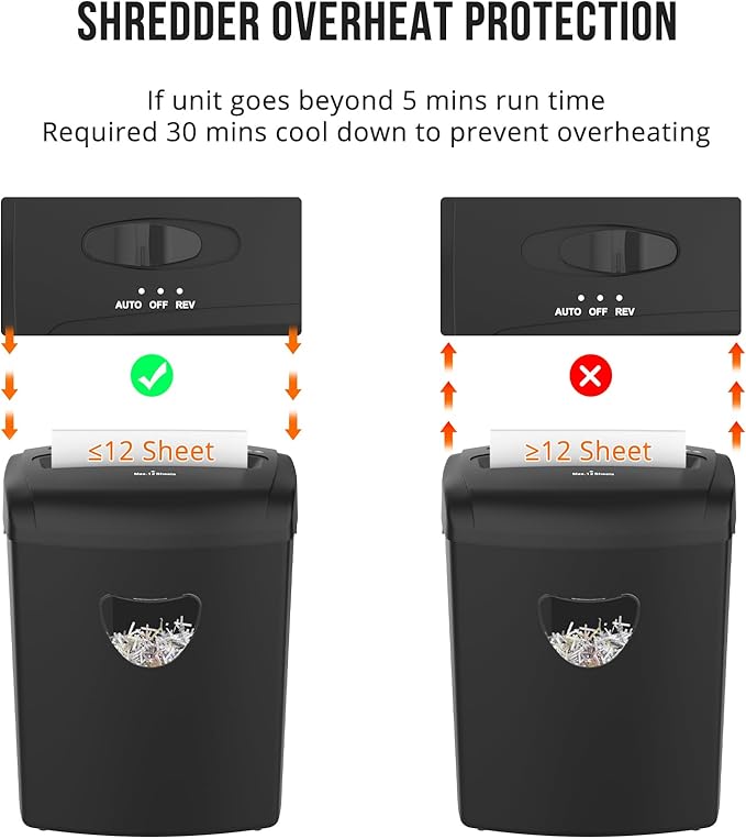 12-Sheet Cross-Cut Paper Shredder, P-4 Security Level - Image 7