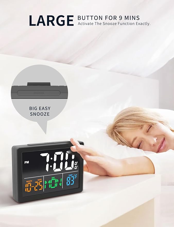 Digital Alarm Clock, with 5.5" Large LED Time Display, Adjustable Alarm Volume - Image 3