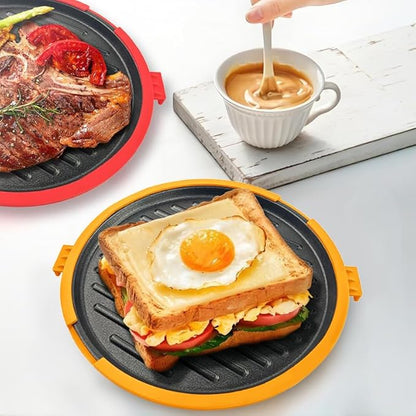 9.5inch 5-in-1 Microwave Grill Pan, Grilled Cheese, Large Toastie Sandwich Maker - Image 8
