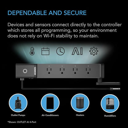 AC Infinity Outlet AI+, Environment Controller, Smart WiFi Power Strip - Image 6