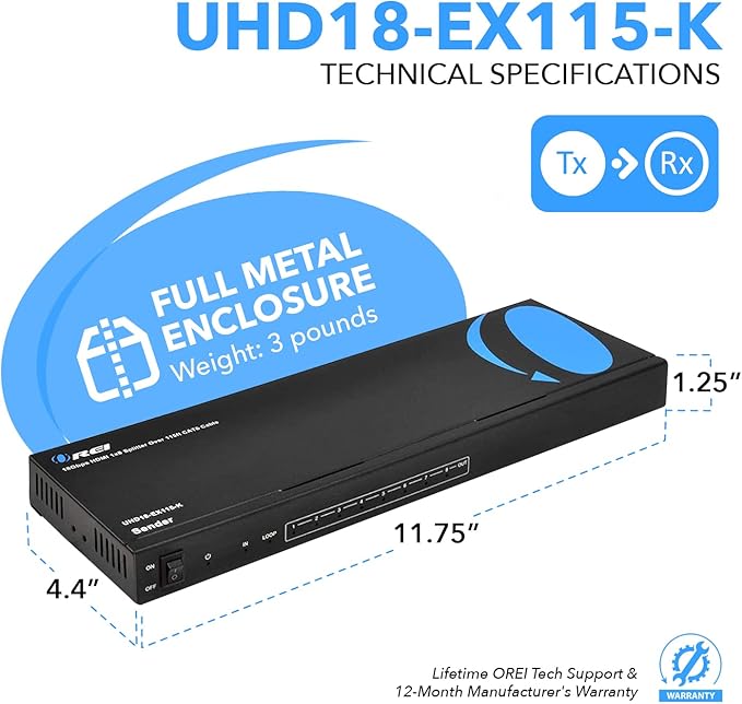 OREI 4K 1x8 HDMI Extender Splitter - Image 5