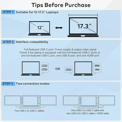 14" Laptop Screen Extender, FHD 1200P IPS Dual/Triple Portable Monitor - Image 6