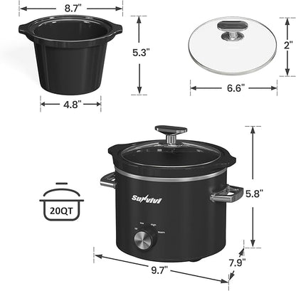 Sunvivi 2 Quart Slow Cooker, Small Slow Cooker - Image 8