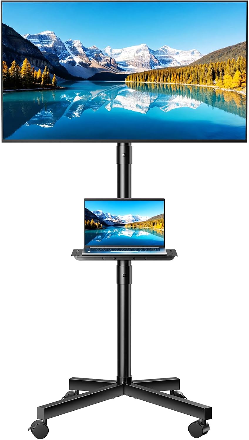 olixis rolling tv stand with wheels, portable tv, main product view