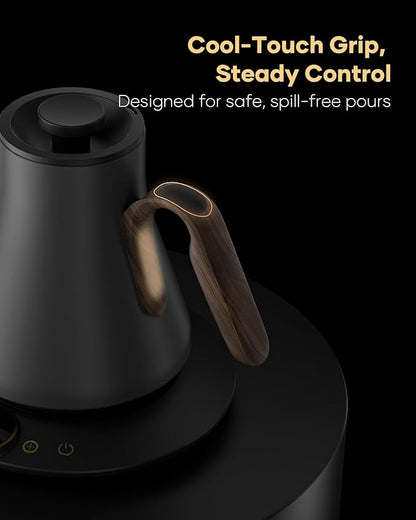 Gooseneck Electric Kettle with Precise ±1℉ Temperature Control, Wood-Accented - Image 6