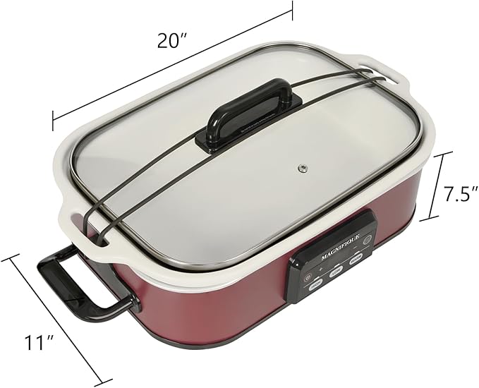 Magnifique 4 Quart Casserole Digital Slow Cooker, Premium Ceramic Bakeware - Image 8