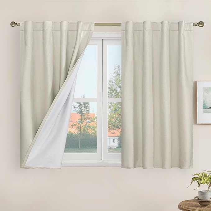 LAMIT Short Linen Curtains 40 Inches Long by LAMIT