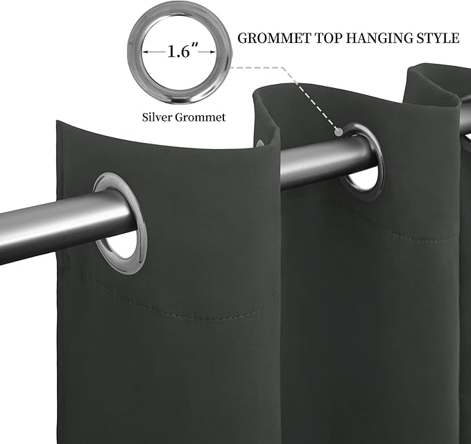 Easy-Going Blackout Curtains for Bedroom, Solid Thermal Insulated Grommet and - Image 5
