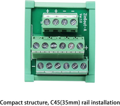 ANMBEST 2 in 6 Out Terminal Blocks Module, 25A DIN Rail and Panel Mounting - Image 4