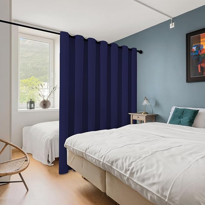 ChrisDowa Room Divider Curtain 90 Inches Long, Wide Blackout Sliding Door - Image 2