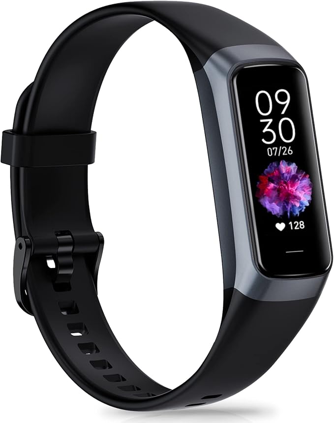 Fitness Tracker with 24/7 Heart Rate Blood Oxygen Sleep Monitor, 1.1" AMOLED by Bakoor