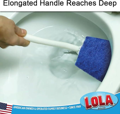 LOLA Bath & Toilet Bowl Scrubber Brush w/Comfort Handle, 6 Pack, w/Hang Hole. - Image 2