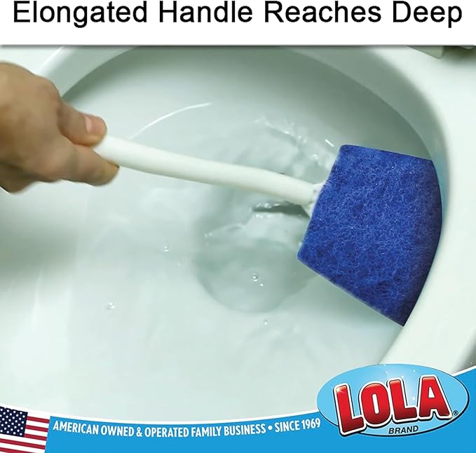 LOLA Bath & Toilet Bowl Scrubber Brush w/Comfort Handle & Hang Hole. Non-Scratch - Image 2