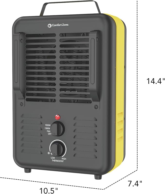 Comfort Zone 1, 500-Watt Milkhouse Style Electric Portable Utility Heater - Image 9