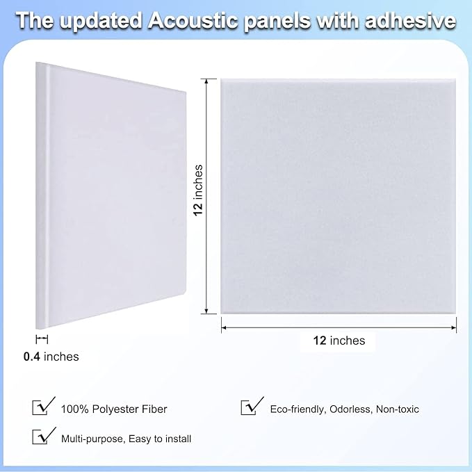 18 Pack Acoustic Panels-12"X12"X 0.4"Soundproof Wall Panels, High-Density Sound - Image 4