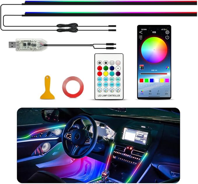 Ambient Lighting Car led Lights Interior, 43.3'' USB Powered Acrylic Neon by Unknown