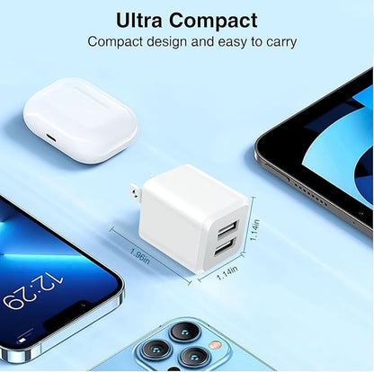 USB Wall Charger，Dual A USB Port Cube Power Plug Adapter，Fast Phone Charger - Image 3