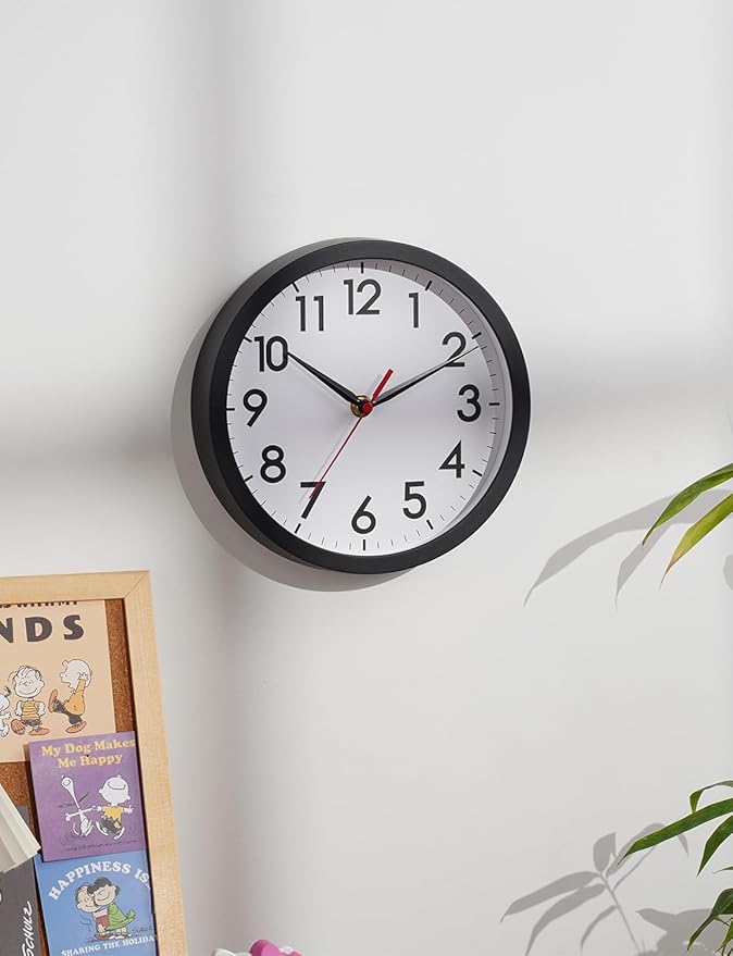 AKCISOT Wall Clock, Modern Small Wall Clocks Battery Operated 8 Inch, Silent - Image 4
