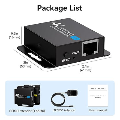 PVBCTCSID 4K HDMI Extender Over CAT6/7 4K30Hz Upto 131ft/40m 1080P Upto - Image 7