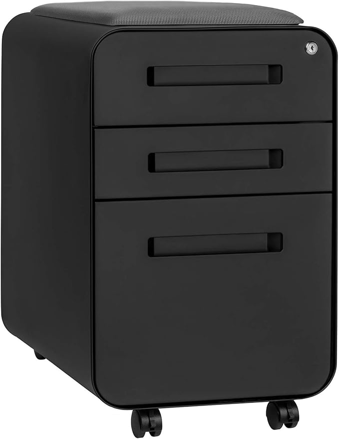 Laura Davidson Furniture STOCKPILE Curve Seated 3-Drawer Mobile File Cabinet by LauraDavidsonFurniture