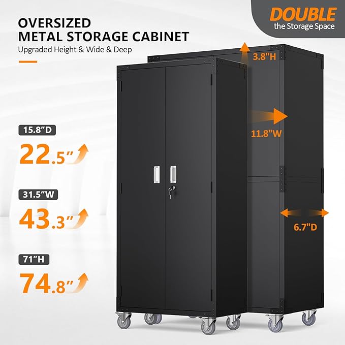 VINGLI Large Garage Storage Cabinet - Image 3