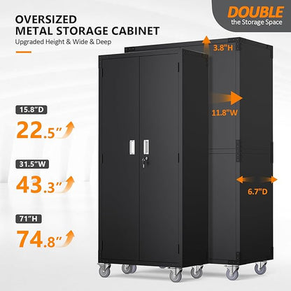 VINGLI Large Garage Storage Cabinet - Image 3
