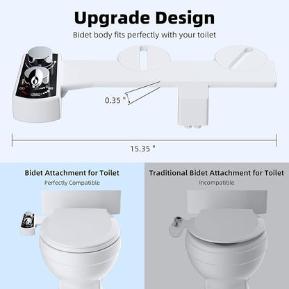 Hibbent Bidet Attachment for Toilet, Hot and Cold Water Spray Non-Electric Dual - Image 5