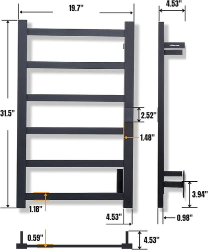 Smart Wireless Electric Towel Warmer | Blade Thin 6 Bar Design | Hardwired & - Image 3