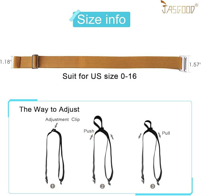 JASGOOD Women No Show Stretch Belt Elastic Web Strap Belt - Image 7