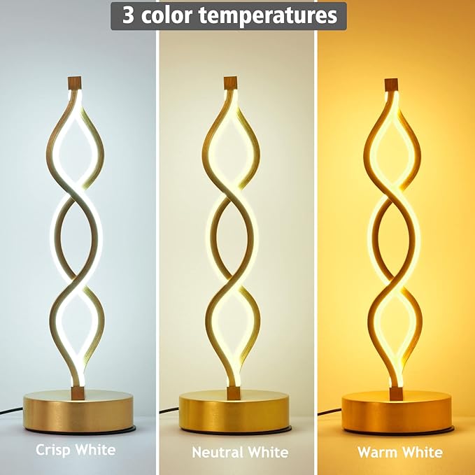 NUÜR Gold Infinity Spiral LED Table Lamp, Lamps - Image 5