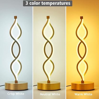 NUÜR Gold Infinity Spiral LED Table Lamp, Lamps - Image 5