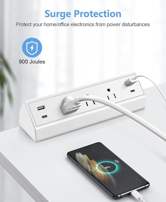 Jgstkcity Desk Clamp Power Strip, 40W Total Fast Charging Station, 2 PD 20W USB - Image 5