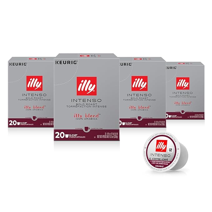 illy Coffee K Cup, Pods for Keurig Machines, Intenso Dark Roast, 100% Arabica by illy
