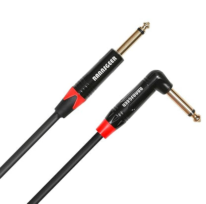 Rannsgeer 2 Pack 1/4 Inch TS Right Angle to 1/4 Inch TS 1 Feet Cable - Image 2