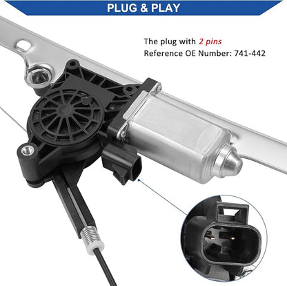 Obaee 741-442 Front Left Driver Side Power Window Regulator - Image 3