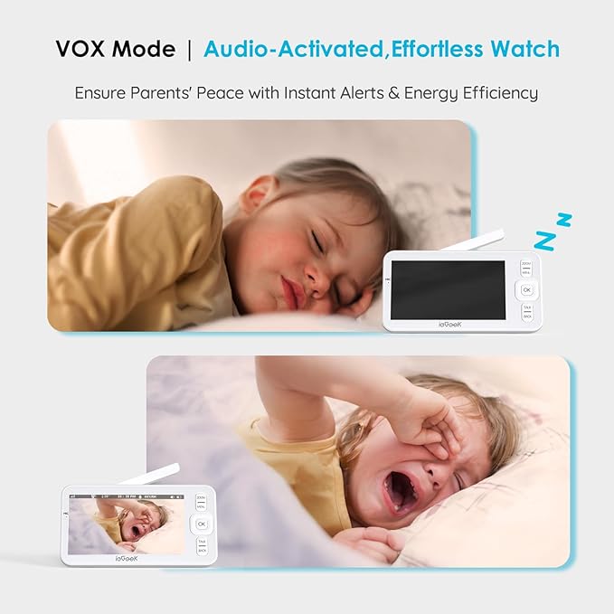 ieGeek Baby Monitor with Camera and Audio, Upgraded Night Vision/PTZ/2-Way - Image 2