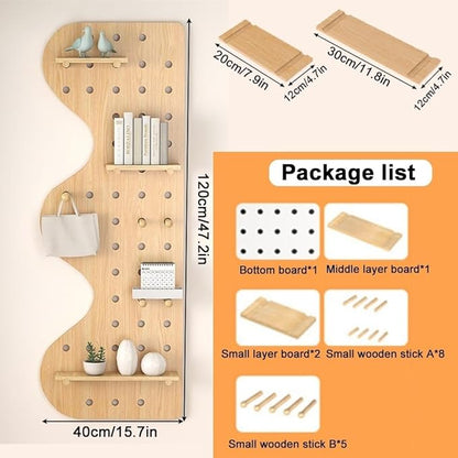 Natural Wooden Wall Organizer - Image 3