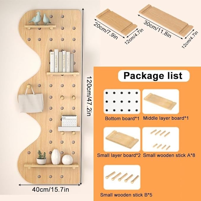 White Wooden Wall Organizer for Home & Office - Image 3