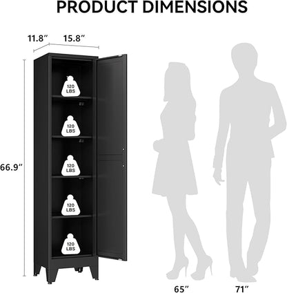 COFaR 67" Modern Pantry Cabinet, Slim Freestanding Cupboard - Image 2