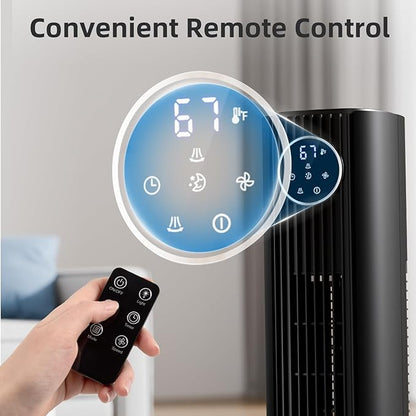 Antarctic Star Tower Fan Portable Floor Fans 85°Oscillating Fan Quiet Cooling - Image 3