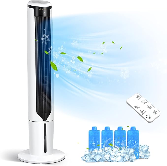 COSTWAY Evaporative Air Cooler, 41-inch Portable Oscillating Air Cooler by COSTWAY
