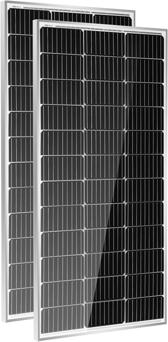 HQST 2pcs 100W 12V Monocrystalline Solar Panel, Waterproof by HQST