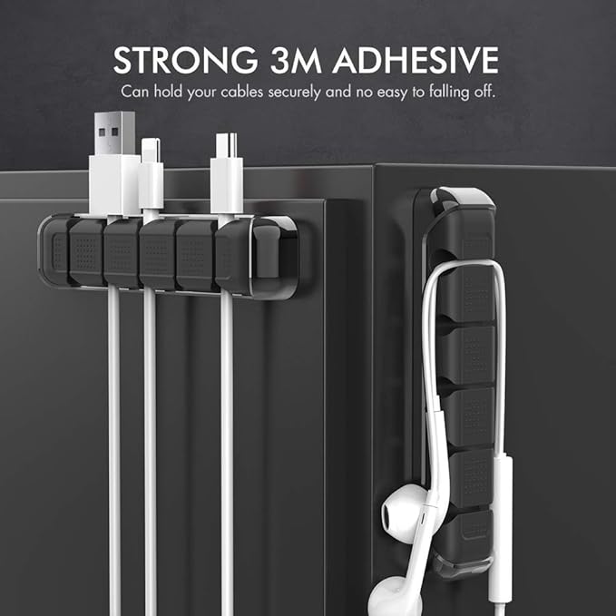 AHASTYLE Cable Organizer Holder 5 Slots Desktop Cord Wire Clips Keeper - Image 3